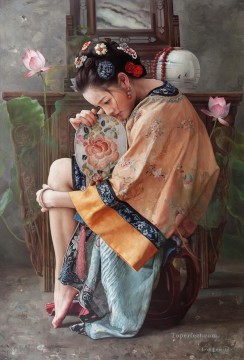 chicas chinas Painting - busca sueños niña china